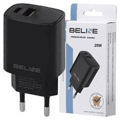 UNBRANDED BELINE ŁAD. SÍŤ. 1X USB-C + 1X USB 20W ČERNÝ (POUZE HLAVA) PD 3.0 + QC 3.0 BLN2CB20