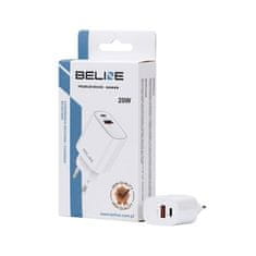 UNBRANDED BELINE ŁAD. SÍŤ. 1X USB-C + 1X USB 20W BÍLÝ (POUZE HLAVA) PD 3.0 + QC 3.0 BLN2CW20