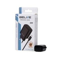 UNBRANDED BELINE ŁAD. SÍŤ. 1X USB-C 20W + LIGHTNING KABEL ČERNÝ / ČERNÝ PD 3.0 BLNCB20L