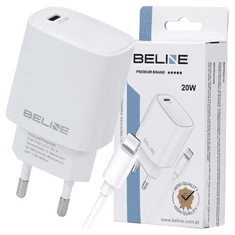 UNBRANDED BELINE ŁAD. SÍŤ. 1X USB-C 20W + LIGHTNING KABEL BÍLÝ PD3.0 BLNCW20L