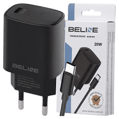 UNBRANDED BELINE ŁAD. SÍŤ. 1X USB-C 20W + USB-C KABEL ČERNÝ PD 3.0 BLNCB20C