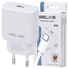 UNBRANDED BELINE ŁAD. SÍŤ. 1X USB-C 25W + USB-C KABEL BÍLÝ PD 3.0 BLNCW25C GAN