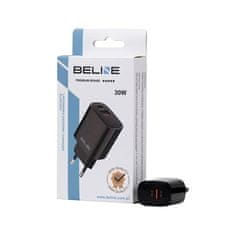 UNBRANDED BELINE ŁAD. SÍŤ. 1X USB-C + 1X USB 30W ČERNÝ (POUZE HLAVA) PD 3.0 + QC 3.0 BLN2CB30 GAN