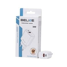 UNBRANDED BELINE ŁAD. SÍŤ. 1X USB-C + 1X USB 30W BÍLÝ (POUZE HLAVA) PD 3.0 + QC 3.0 BLN2CW30 GAN