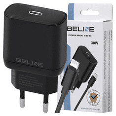 UNBRANDED BELINE ŁAD. SÍŤ. 1X USB-C 30W + LIGHTNING KABEL ČERNÝ / ČERNÝ PD 3.0 BLNCB30L GAN