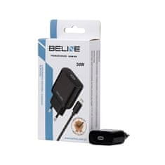 UNBRANDED BELINE ŁAD. SÍŤ. 1X USB-C 30W + LIGHTNING KABEL ČERNÝ / ČERNÝ PD 3.0 BLNCB30L GAN