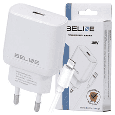 UNBRANDED BELINE ŁAD. SÍŤ. 1X USB-C 30W + LIGHTNING KABEL BÍLÝ PD 3.0 BLNCW30L GAN