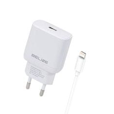 UNBRANDED BELINE ŁAD. SÍŤ. 1X USB-C 30W + LIGHTNING KABEL BÍLÝ PD 3.0 BLNCW30L GAN