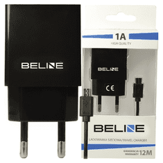 UNBRANDED BELINE ŁAD. SÍŤ. 1XUSB + MICROUSB 1A ČERNÁ/ČERNÁ