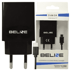 UNBRANDED BELINE ŁAD. SÍŤ. 2XUSB + USB-C 2A ČERNÁ/ČERNÁ