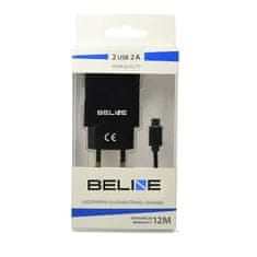 UNBRANDED BELINE ŁAD. SÍŤ. 2XUSB + USB-C 2A ČERNÁ/ČERNÁ