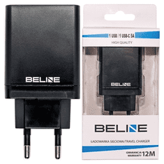 UNBRANDED BELINE ŁAD. SÍŤ. 1XUSB A 1XUSB-C 5A 18W ČERNÁ/ČERNÁ (POUZE HLAVA)