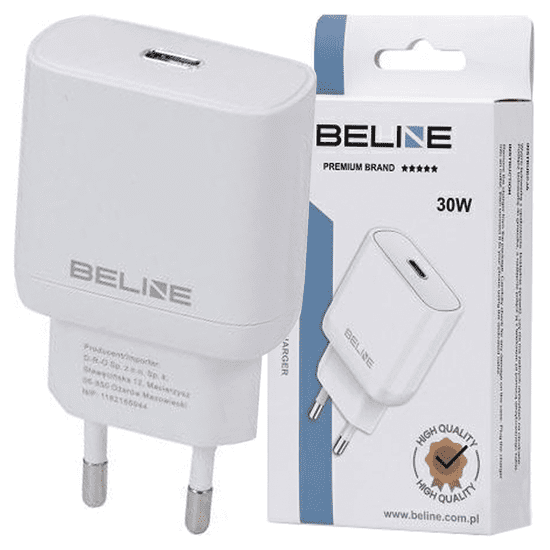 UNBRANDED BELINE ŁAD. SÍŤ. 1X USB-C 30W BÍLÝ (POUZE HLAVA) PD 3.0 BLNCW30 GAN