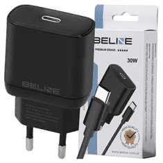 UNBRANDED BELINE ŁAD. SÍŤ. 1X USB-C 30W + USB-C KABEL ČERNÝ PD 3.0 BLNCB30C GAN