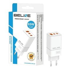 UNBRANDED BELINE ŁAD. SÍŤ. 2X USB-C + 1X USB 65W BÍLÁ/BÍLÁ (POUZE HLAVA) PD 3.0 + QC 3.0 BLN3CW65 GAN