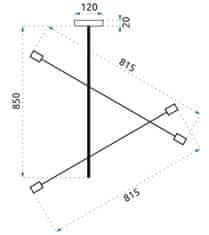 Toolight Dvouramenná závěsná stropní lampa nastavitelná APP479-4C