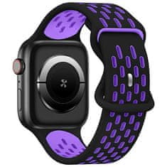 UNBRANDED BELINE APPLE WATCH NEW SPORT SILIKONOVÝ ŘEMÍNEK 38/40/41 MM ČERNÁ A FIALOVÁ ČERNO/FIALOVÁ KRABIČKA