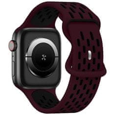 UNBRANDED BELINE APPLE WATCH NEW SPORT SILIKONOVÝ ŘEMÍNEK 38/40/41 MM VÍNOVÁ A ČERNÁ VÍNOVĚ ČERVENÁ/ČERNÁ KRABIČKA