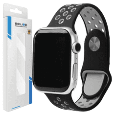 UNBRANDED BELINE APPLE WATCH SPORT SILIKONOVÝ ŘEMÍNEK 42/44/45/49 MM ČERNO-ŠEDÁ ČERNÁ/ŠEDÁ