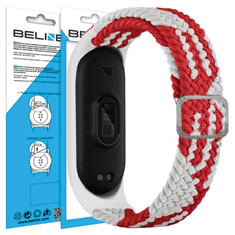 UNBRANDED BELINE MI BAND 3/4 TEXTILNÍ PÁSEK ČERVENÝ/BÍLÝ ČERVENÝ/BÍLÝ