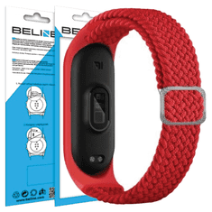 UNBRANDED BELINE MI BAND 7/6/5 TEXTILNÍ PÁSEK ČERVENÝ/ČERVENÝ