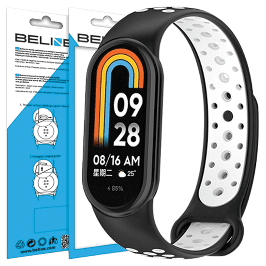 UNBRANDED BELINE PÁSEK MI BAND 9/8 PROVEDENÍ ČERNÁ A BÍLÁ /ČERNO-BÍLÁ