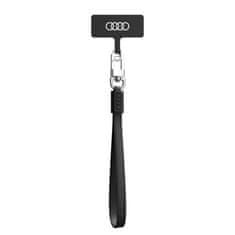 Audi AUDI UNIVERZÁLNÍ ŠŇŮRKA NA TELEFON 28CM 10MM KOŽENÁ ČERNÁ/ČERNÁ AU-HSLSL-GT/D1-BK