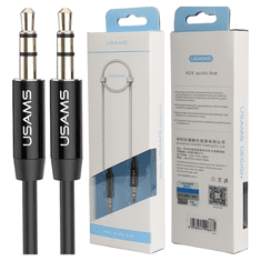 USAMS USAMS AUDIO JACK ADAPTÉR 3,5 MM - 3,5 MM 1 M ČERNÁ/ČERNÁ YP101 (YP-01)