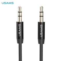 USAMS USAMS AUDIO JACK ADAPTÉR 3,5 MM - 3,5 MM 1 M ČERNÁ/ČERNÁ YP101 (YP-01)