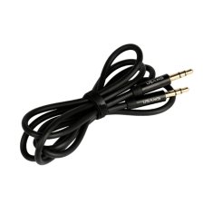 USAMS USAMS AUDIO JACK ADAPTÉR 3,5 MM - 3,5 MM 1 M ČERNÁ/ČERNÁ YP101 (YP-01)