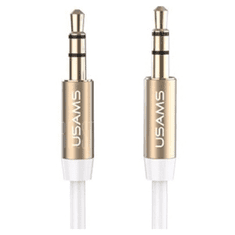 USAMS USAMS AUDIO JACK ADAPTÉR 3,5 MM - 3,5 MM 1 M BÍLÁ/BÍLÁ YP102 (YP-01)