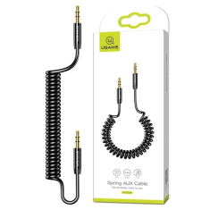 USAMS USAMS ADAPTÉR SPRING AUDIO JACK 3,5 MM -3,5 MM 1,2 M ČERNÁ/ČERNÁ SJ256YP01 (US-SJ256)