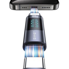 USAMS USAMS ADAPTÉR AU18 USB-C - USB-C DIGITÁLNÍ DISPLEJ 100W OCEL/HLINÍK SJ682TC01 (US-SJ682)