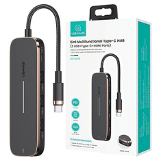 USAMS USAMS ADAPTÉR HUB 3XUSB + USB-C + HDMI ČERNÁ/ČERNÁ SJ578HUB01 (US-SJ578)