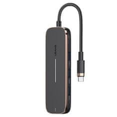 USAMS USAMS ADAPTÉR HUB 3XUSB + USB-C + HDMI ČERNÁ/ČERNÁ SJ578HUB01 (US-SJ578)