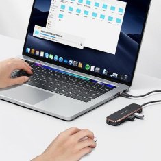 USAMS USAMS ADAPTÉR HUB 2XUSB + USB-C + HDMI + MICRO SD+SD ČERNÁ/ČERNÁ SJ575HUB01 (US-SJ575)