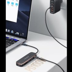 USAMS USAMS ADAPTÉR HUB 2XUSB + USB-C + HDMI + MICRO SD+SD ČERNÁ/ČERNÁ SJ575HUB01 (US-SJ575)