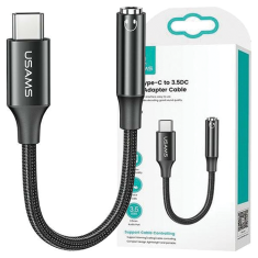 USAMS USAMS AU16 USB-C ADAPTÉR - 3,5 MM JACK DAC ČERNÝ/ČERNÝ SJ599YPTC01 (US-SJ599)