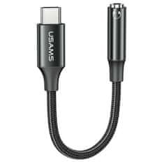 USAMS USAMS AU16 USB-C ADAPTÉR - 3,5 MM JACK DAC ČERNÝ/ČERNÝ SJ599YPTC01 (US-SJ599)