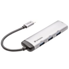 Verbatim ADAPTÉROVÝ ROZBOČOVAČ VERBATIM USB-C - 4XUSB-A 3.2 HLINÍK/HLINÍK 49147