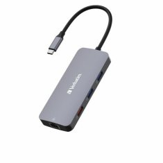 Verbatim ADAPTÉROVÝ ROZBOČOVAČ VERBATIM USB-C - HDMI/3XUSB-A/SD/MICROSD/2XUSB-C/ETERNET HLINÍK/HLINÍK 32152