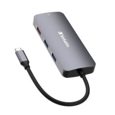 Verbatim ADAPTÉROVÝ ROZBOČOVAČ VERBATIM USB-C - HDMI/3XUSB-A/SD/MICROSD/2XUSB-C/ETERNET HLINÍK/HLINÍK 32152