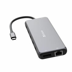 Verbatim ADAPTÉROVÝ ROZBOČOVAČ VERBATIM USB-C - 2XHDMI/DP/ETERNET/6XUSB-A/JACK 3,5MM/2XUSB-C HLINÍK/HLINÍK 32153