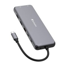 Verbatim ADAPTÉROVÝ ROZBOČOVAČ VERBATIM USB-C - 2XHDMI/DP/ETERNET/6XUSB-A/JACK 3,5MM/2XUSB-C HLINÍK/HLINÍK 32153