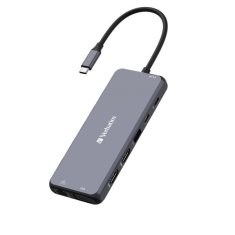 Verbatim ADAPTÉROVÝ ROZBOČOVAČ VERBATIM USB-C - 2XHDMI/VGA/ETERNET/5XUSB-A/JACK 3,5MM/2XUSB-C/SD/MICROSD HLINÍK/HLINÍK 32154