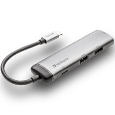 Verbatim ADAPTÉROVÝ ROZBOČOVAČ VERBATIM USB-C - USB-C/2XUSB-A 3.0/HDMI HLINÍK/HLINÍK 49140