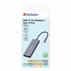 Verbatim ADAPTÉROVÝ ROZBOČOVAČ VERBATIM USB-C - 2XHDMI/VGA/ETERNET/5XUSB-A/JACK 3,5MM/2XUSB-C/SD/MICROSD HLINÍK/HLINÍK 32154