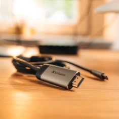 Verbatim ADAPTÉR VERBATIM USB-C - HDMI 4K 1,5 M HLINÍK/HLINÍK 49144