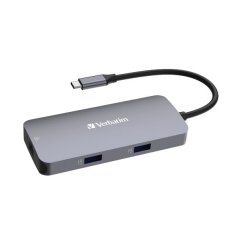 Verbatim ADAPTÉROVÝ ROZBOČOVAČ VERBATIM USB-C - HDMI/USB-C/ETERNET/2XUSB-A 3.0 HLINÍK/HLINÍK 32150