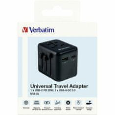 Verbatim VERBATIM CESTOVNÍ ADAPTÉR EU/UK/US 2XUSB-A/USB-C PD 20W UTA-02 ČERNÁ/ČERNÁ 49544